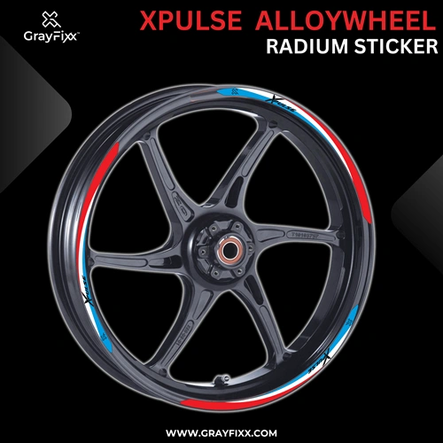 Alloy Wheel Radium Sticker for Xpulse | Made in Premium Radium with FPF (Fade Protection Film), Waterproof, Precut Sticker, Pack Of 12